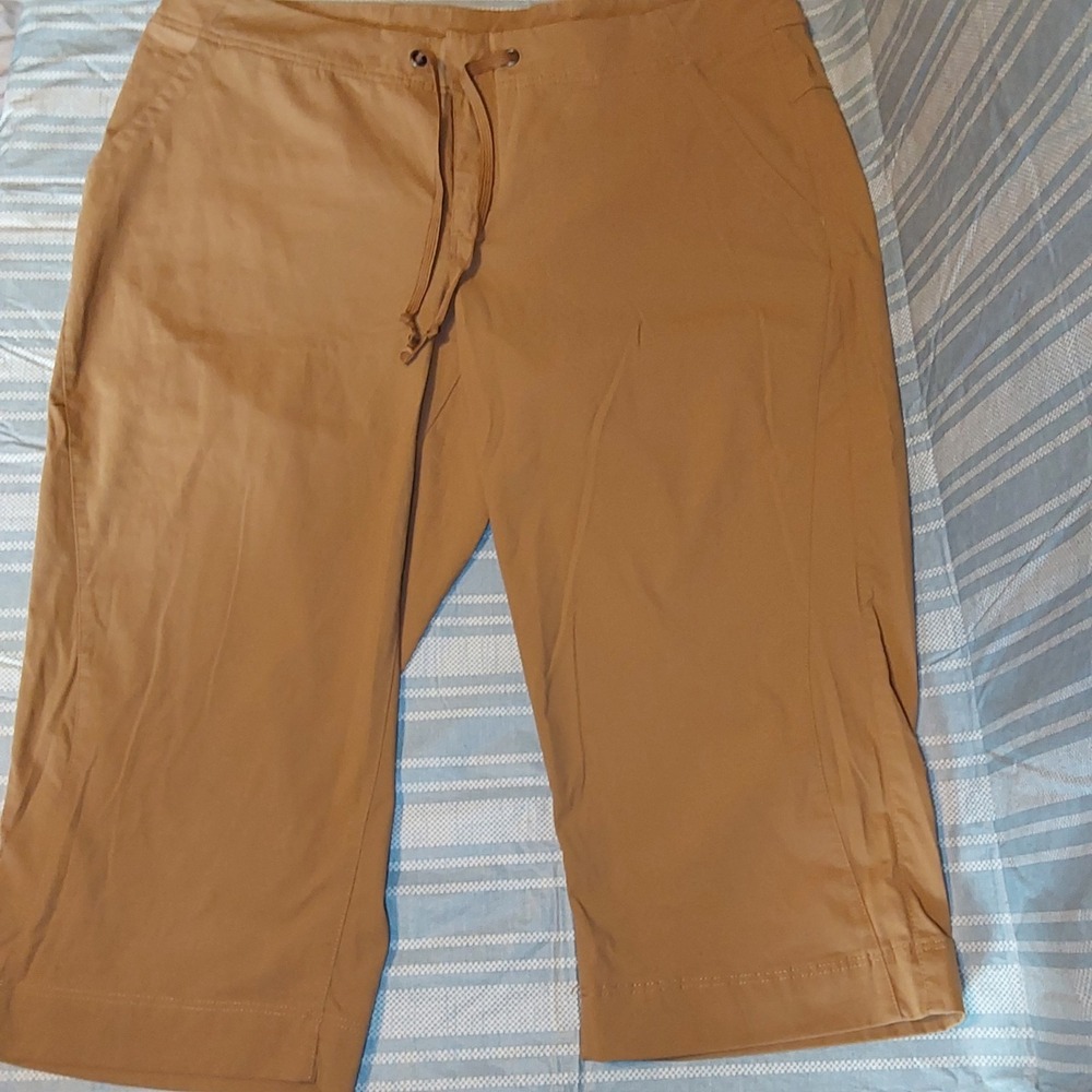 Columbia Women's 18" Crop Pants Size 14 Brown Anytime‎ Outdoor Active AL8653